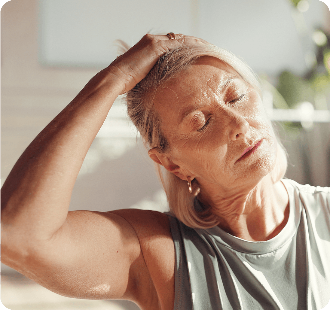 Woman doing physiotherapy exercises
